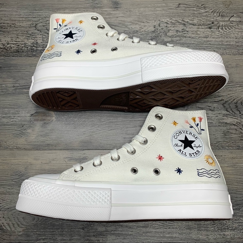 Women’s Converse Platform It’s Okay To Wander White Lift Multi Size - Picture 5 of 6